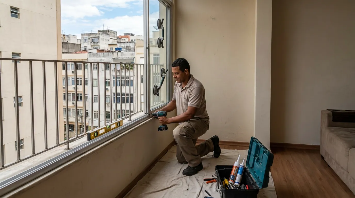 Sacada de Vidro para Apartamento em Santo André‑SP
